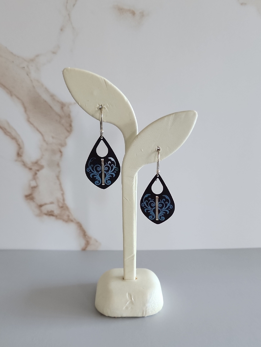 Holly Yashi Purple Filigree Design Drop Earrings